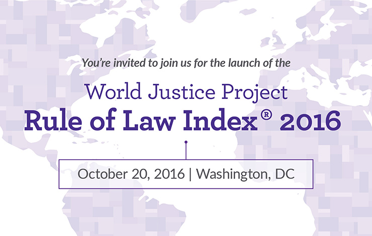 Launch Announcement for the 2016 WJP Rule of Law Index