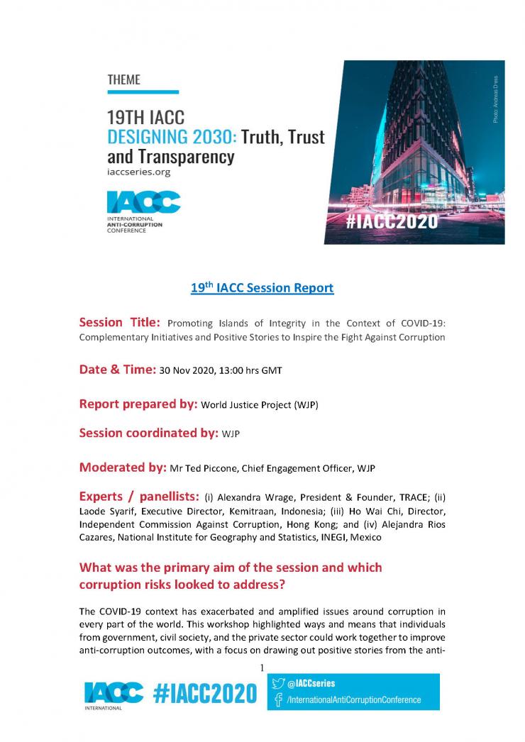 19th IACC Session Report