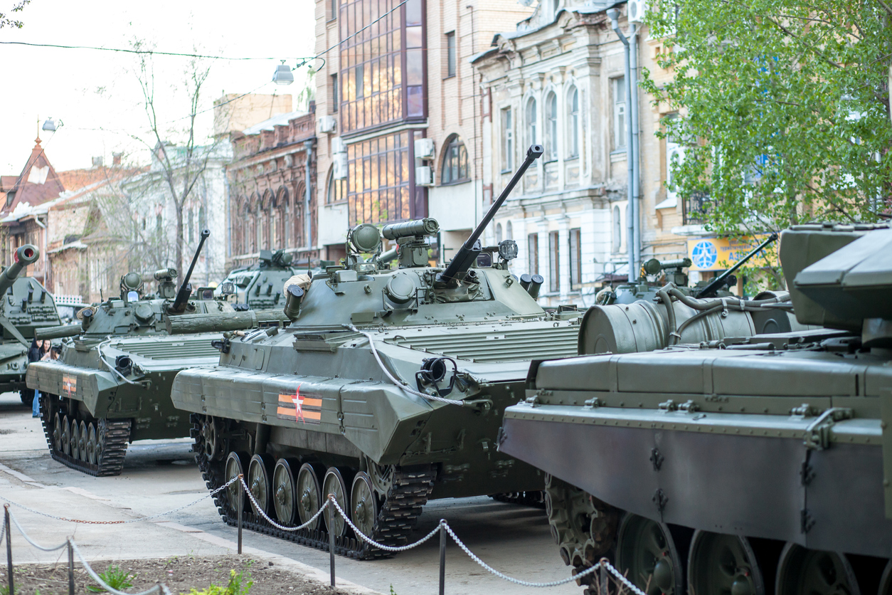 Russian tanks lined up for “Victory Day” in 2021. Credit: Elena Ostankova/iStock  