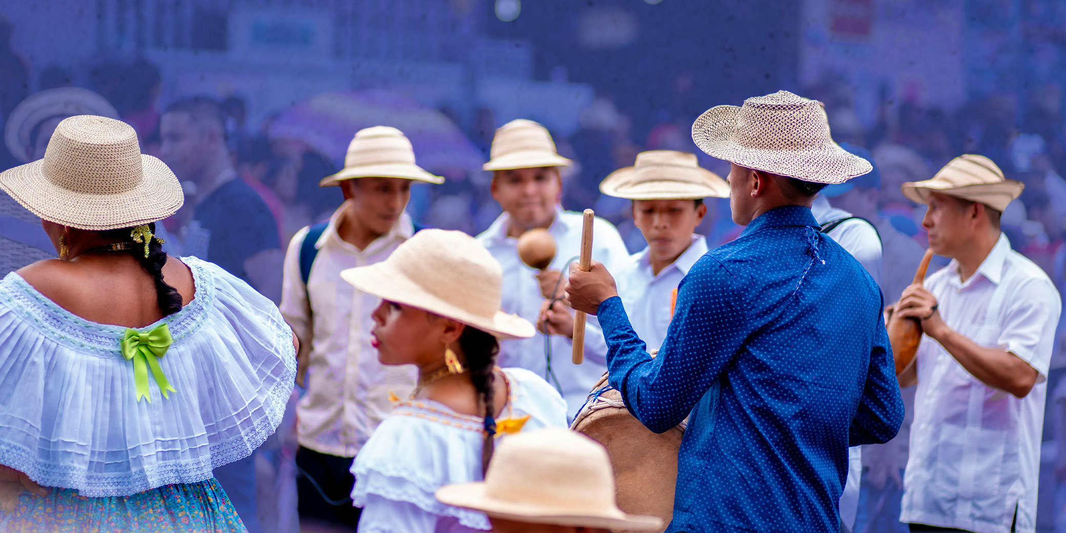 Dominican people in a Plaza