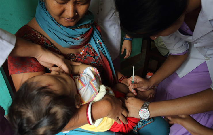 Child receiving a vaccination
