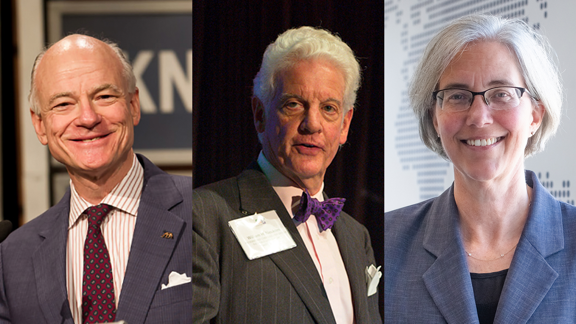 William Hubbard (left), Bill Neukom (center), Elizabeth Andersen (right)