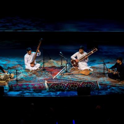 Members of the Afghanistan National Institute of Music (ANIM) perform during the plenary session The Power of Expression: Presentation of the WJP Rule of Law Award and a Celebration of Justice through the Arts.