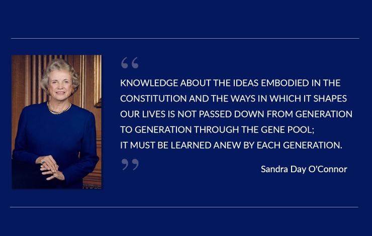 Sandra Day O'Connor portrait with quote