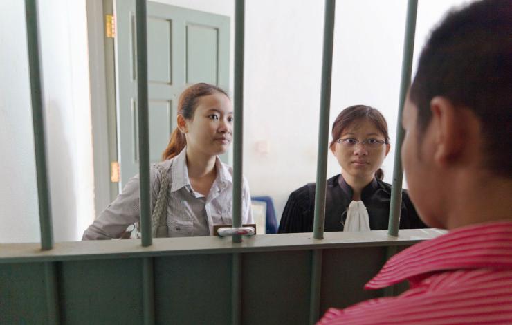 Lawyers meet with client in Cambodia 