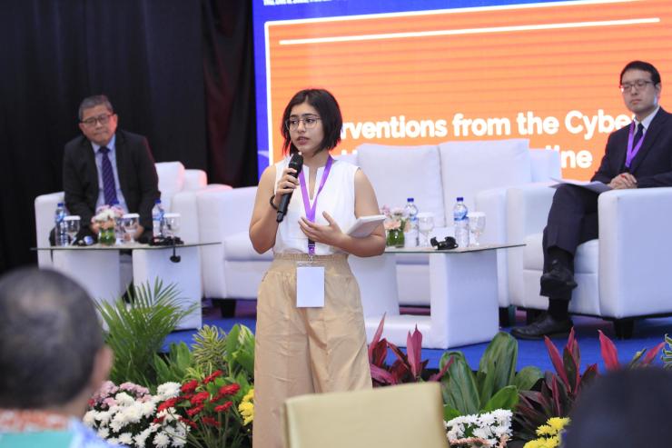 Hyra Basit of the Digital Rights Foundation in Pakistan, gives remarks during the Interactive Session on Smart Regulations for a Healthy Information Ecosystem.