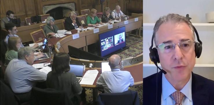 WJP Chief of Public Sector Partnerships Mark Lewis during his participation in the United Kingdom House of Lords Constitution Committee’s official inquiry into the rule of law