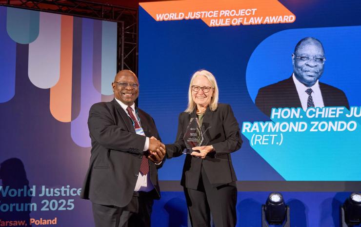 Chief Justice Zondo accepts the World Justice Project Rule of Law Award