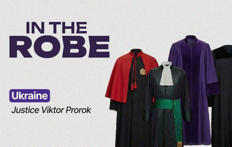 Banner showing In the Robe promo, with robes and Justice Viktor Prorok title