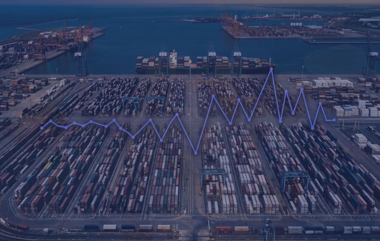 Docks with a graph on top representing business and the rule of law